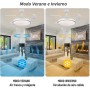 azorex Ceiling Fan with LED Light 40 W 107 cm Remote Control, 6 Speeds, Adjustable Lighting Timer (3000K-4200K-6500K) Reversible