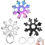 Multi Herramienta Copo de Nieve 18 en 1 Multiherramienta Copo de Nieve de Acero Inoxidable Llavero Copo de Nieve Herramienta