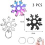 Multi Herramienta Copo de Nieve 18 en 1 Multiherramienta Copo de Nieve de Acero Inoxidable Llavero Copo de Nieve Herramienta