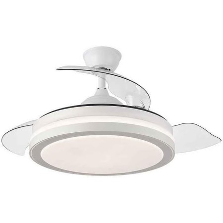 FABRILAMP - Retractable Ceiling Fan | Silent DC Motor | Integrated LED Light | 3 Light Shades | 6 Speeds | Remote Control |