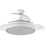 FABRILAMP - Retractable Ceiling Fan | Silent DC Motor | Integrated LED Light | 3 Light Shades | 6 Speeds | Remote Control |