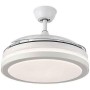 FABRILAMP - Retractable Ceiling Fan | Silent DC Motor | Integrated LED Light | 3 Light Shades | 6 Speeds | Remote Control |