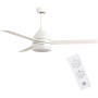Grunkel - Ceiling fan with LED light and reversible installation blades white and wood - SKYECO-42 - Remote control. 6 speeds.