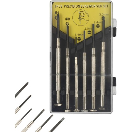 Kzouenzu Juego De Destornilladors Precision 6 En 1, Mangos Ergonómicos, Destornillador Gafas, Mango Profesional Antideslizante