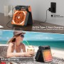 Kihhvlo Camping Fan with LED Flashlight and 4 Speeds, 90° Adjustment, USB and Type C, Ideal for Offices, Bedrooms and Camping