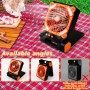 Kihhvlo Camping Fan with LED Flashlight and 4 Speeds, 90° Adjustment, USB and Type C, Ideal for Offices, Bedrooms and Camping