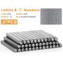 37 Piezas Punzones para Metal Números y Letras de Metal Perforados, 3 mm Juego de Sellos de Piel, Múmeros 0-9, Alfabeto A-Z,