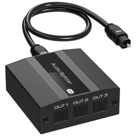 PVBCTCSID Toslink Splitter 1 In 3 Out Divisor De Audio Óptico Digital Optical Splitter 1x3 SPDIF Divisor 3 Puertos Cable Óptico