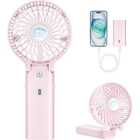 HandFan Mini Portable Fan 5200mAh, 5-20 Hours Runtime, 3 Speeds, Strong Airflow, USB, Portable, Rechargeable, Foldable, Gift for