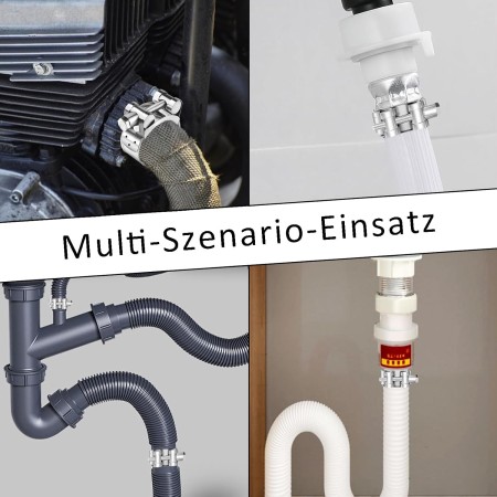 Abrazadera de perno Articulado, Rango de Sujeción 26-28 mm, 4 Piezas Abrazaderas de perno de acero Inoxidable, Abrazaderas de