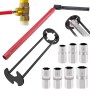 FZYCOM Juego de Llave Tuerca Grifo, Llave de Tubo para Grifo, Herramienta de Instalación de Grifos con Adaptador 8-17 mm, Llave