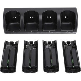 Jectse Estación de Carga para Control Remoto Wii, Cargador con 4 Paquetes de Baterías Recargables, Estación de Carga de 4