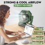 BIBURY Camping Fan with LED Light, Rechargeable for Outdoor Camping Tent with Hook and Remote, Powerful 4 Speed USB Desk Fan for