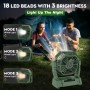 BIBURY Camping Fan with LED Light, Rechargeable for Outdoor Camping Tent with Hook and Remote, Powerful 4 Speed USB Desk Fan for