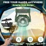 BIBURY Camping Fan with LED Light, Rechargeable for Outdoor Camping Tent with Hook and Remote, Powerful 4 Speed USB Desk Fan for
