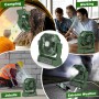 BIBURY Camping Fan with LED Light, Rechargeable for Outdoor Camping Tent with Hook and Remote, Powerful 4 Speed USB Desk Fan for