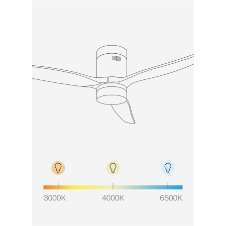 CREATE / WINDCALM S/Ceiling fan with white light with remote control/40W, silent, Ø112 cm, 6 speeds, 3 light temperatures,