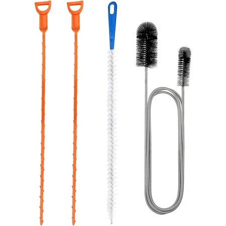 Limpiador De Tuberías De 4 Piezas, Cepillo Para Tuberías De Acero Inoxidable De Doble Cara, Cepillo De Limpieza Para Fregadero,