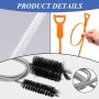 Limpiador De Tuberías De 4 Piezas, Cepillo Para Tuberías De Acero Inoxidable De Doble Cara, Cepillo De Limpieza Para Fregadero,
