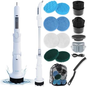 DEARMA Cepillo Electrico Limpieza Hogar inalámbrico 11 en 1 - Fregona electrica Pulidora Suelos con 4000mAH y Mango telescopico
