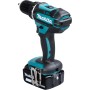 Makita DDF482RFJ drill Negro, Azul 1900 RPM 1,5 kg - Taladro eléctrico (1900 RPM, 1,3 cm, 3,8 cm, 36 Nm, 62 Nm, 600 RPM)