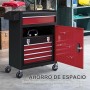 HOMCOM Carro de Herramientas con 5 Cajones y Cerraduras Carro de Taller con Ruedas Caja de Herramientas de Acero con Puerta