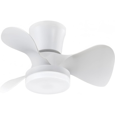 LEDUNI Ceiling Fan with LED Light 18W, DC Motor 30W Quiet, Energy Saving and Large Air Volume, Remote Control for Kitchen,