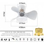 LEDUNI Ceiling Fan with LED Light 18W, DC Motor 30W Quiet, Energy Saving and Large Air Volume, Remote Control for Kitchen,