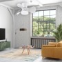 LEDUNI Ceiling Fan with LED Light 18W, DC Motor 30W Quiet, Energy Saving and Large Air Volume, Remote Control for Kitchen,