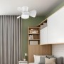 LEDUNI Ceiling Fan with LED Light 18W, DC Motor 30W Quiet, Energy Saving and Large Air Volume, Remote Control for Kitchen,
