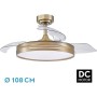 FABRILAMP AKUNADECOR Fan Dc Model Micenas L Golden With Led 72 W