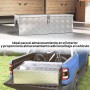 HOMCOM Caja de Herramientas de Aluminio con Tapa Abatible Asas Retráctiles Laterales Gran Compartimento y Cierre con Llave