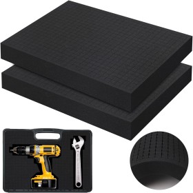 YFLeomry Espuma de cuadrícula de 2 unidades (400 x 300 x 50 mm) – Inserto de espuma para transporte – Corte de espuma de para