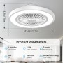 Ateroll Ceiling Fan with Light and Remote Control, Ø54CM Silent Fan, 6 Adjustable Wind Speed with Remote Control, Timer, Light