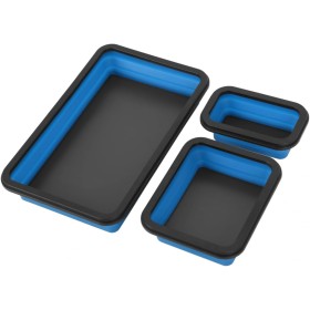 HÖGERT TECHNIK Juego de 3 bandejas mágicas Plegables magnéticas para Tornillos y Piezas pequeñas, de Silicona, Goma, imanes,