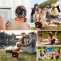 ELZO Camping Fan 20000mAh, Portable Rechargeable for Desk/Tent with Remote Control and Hook, LED Light, Continuous Speed USB