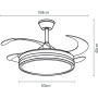 BEL AIR HOME - RAGNAR Ceiling Fan with DC Motor and Pull-Down Blades with LED Light 36W (3000K, 4000K, 6500K) with Remote