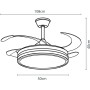 BEL AIR HOME - ASGARD Ceiling Fan with DC Motor and Pull-Down Blades with LED Light 36W (3000K, 4000K, 6500K) with Remote