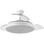 FABRILAMP - Fan DC 72W | 6120 lm | 3 Folding Blades | Remote Control | Timer | Memory | 3 Light Temperatures | Summer and