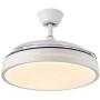 FABRILAMP - Fan DC 72W | 6120 lm | 3 Folding Blades | Remote Control | Timer | Memory | 3 Light Temperatures | Summer and
