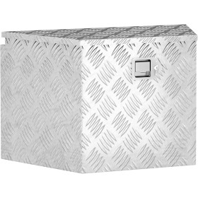 HOMCOM Caja de herramientas para remolques, caja de almacenamiento de aluminio, cerradura integrada con llaves, forma