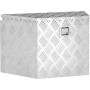 HOMCOM Caja de herramientas para remolques, caja de almacenamiento de aluminio, cerradura integrada con llaves, forma