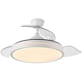 FABRILAMP - Fan DC 72W | 6120 lm | 3 Folding Blades | Remote Control | Timer | Memory | 3 Light Temperatures | Summer and