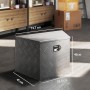 HOMCOM Caja de herramientas para remolques, caja de almacenamiento de aluminio, cerradura integrada con llaves, forma