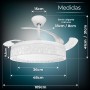 LED ATOMANT Ceiling Fan with LED Light, 40W, Ø 109 cm, CCT, 4100LM, with 4 Retractable Blades, 6 Speeds Ultra Quiet and Low