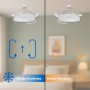 LED ATOMANT Ceiling Fan with LED Light, 40W, Ø 109 cm, CCT, 4100LM, with 4 Retractable Blades, 6 Speeds Ultra Quiet and Low