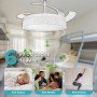 LED ATOMANT Ceiling Fan with LED Light, 40W, Ø 109 cm, CCT, 4100LM, with 4 Retractable Blades, 6 Speeds Ultra Quiet and Low
