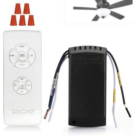 QIACHIP Ceiling Fan Remote Control with 3 Speeds, Light Control and 4 Timers for Ceiling Fan Lamp 220V 230V for Home Office