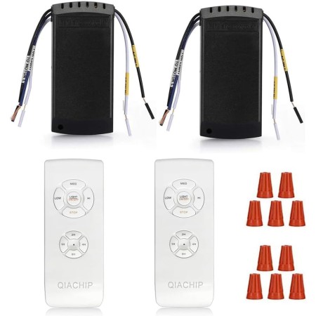QIACHIP Ceiling Fan Remote Control with 3 Speeds, Light Control and 4 Timers for Ceiling Fan Lamp 220V 230V for Home Office