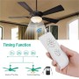 QIACHIP Ceiling Fan Remote Control with 3 Speeds, Light Control and 4 Timers for Ceiling Fan Lamp 220V 230V for Home Office